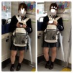 JK風制服美女のエロ過ぎるミニスカ立ち生脚180