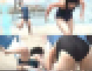 613「がぶり撮り・怒涛のビーチバレー(52)～女子〇生スクール水着編3」