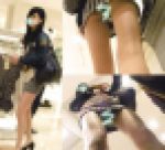 ミニ過ぎるスカート丈で生脚露出のモデル系美女のP丸見え粘着盗撮動画?2