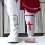 【4/2販売終了】M-03)SA〇某副団長のコスプレブーツでチ〇コを踏みつけ・踏みにじる