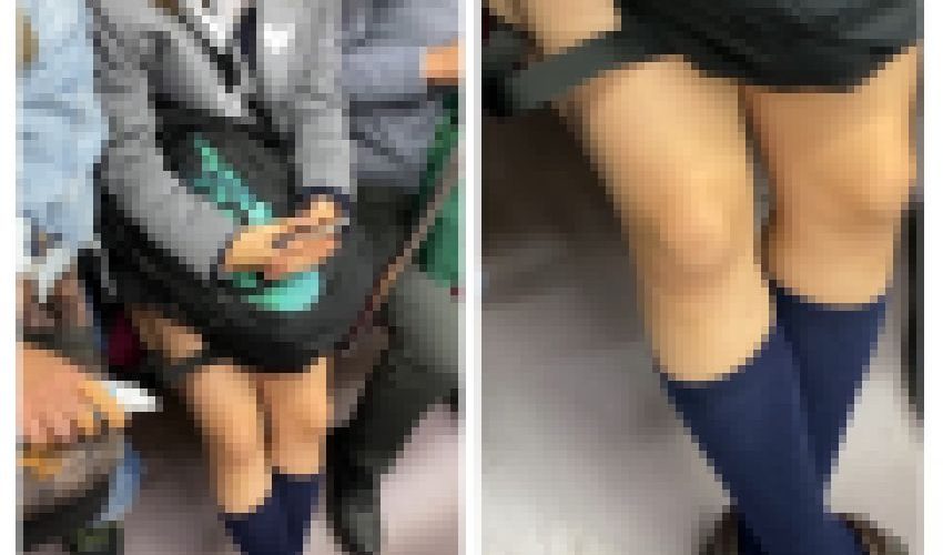 JK風制服美女のエロ過ぎるミニスカ生脚187　真上編