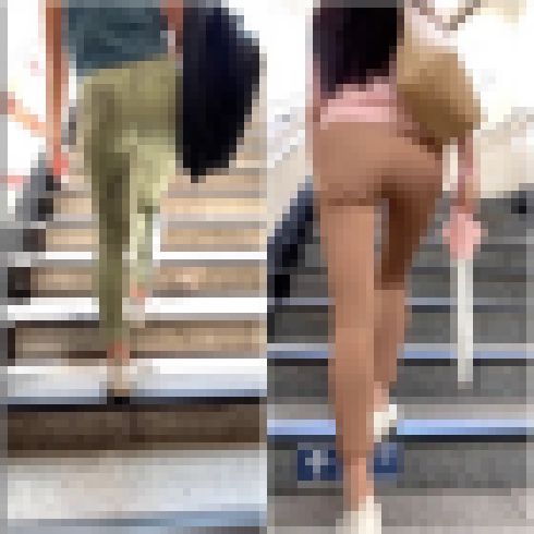 【2名・生尻のようなフォルムを堪能できるレギンス着衣尻】