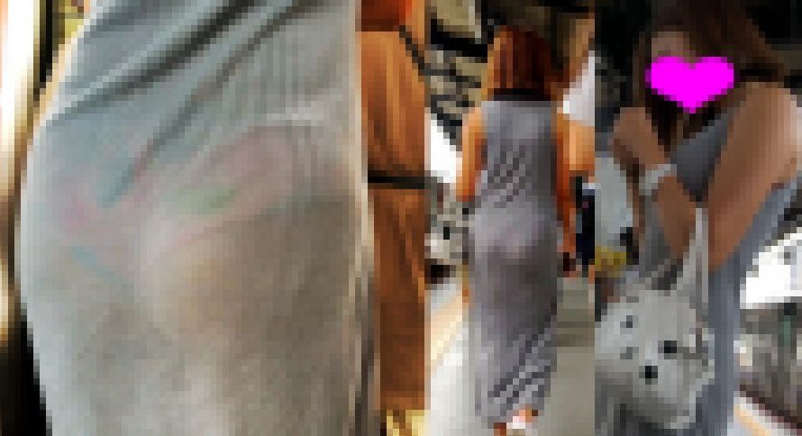 【4K街撮り】パンティー透け透けのマキシワンピお姉さん