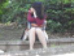 お座りお姉さん発見！！（ＦＨＤ）大変です！！パンツが見えてますよ３８
