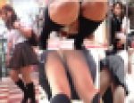 シミ付き白Pが食い込み過ぎて引っ張って直す巨乳学生の過激パンチラ！白猫作品vol,05