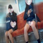 【青チェ見学?】太ももギリギリのミニスカJK【ぱんちら】