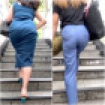 【2名・エロい肉尻に映えるBULEの着衣尻】