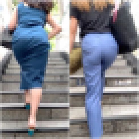 【2名・エロい肉尻に映えるBULEの着衣尻】