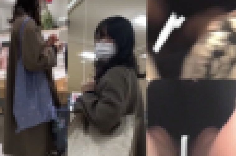 #57  先バレ→ジト目→強行撮影！！親子連れ清純”生”娘の逆さ撮り風景