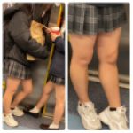 ２名の立ちJK風制服美女のエロ過ぎるミニスカ生脚209