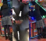 #67  ゲーセンの床からこんにちわ！彼氏とお楽しみ中のスレンダーJKちゃんの逆さ撮り風景