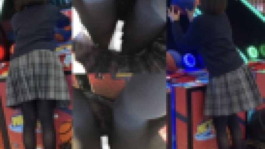 #67  ゲーセンの床からこんにちわ！彼氏とお楽しみ中のスレンダーJKちゃんの逆さ撮り風景