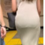 【クロッチエロ尻】セクシーニットワンピースのエロ尻。クロッチパンティーラインがガッツリ見える最高肉尻。この肉尻に精子【561】