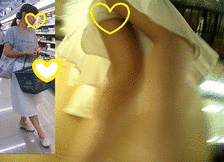 買い物中 お姉さんのパンチラ　16　(広角レンズ）