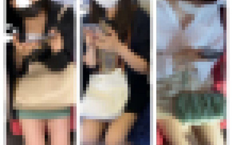 ３名の美人お姉さんの真上からのエロ過ぎる生足美脚446