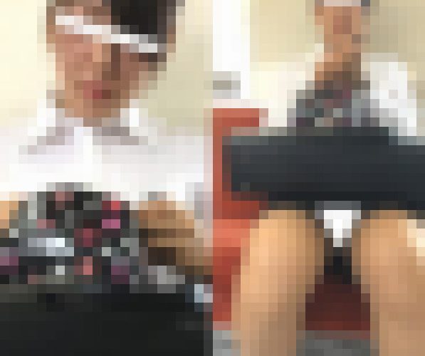 (電車対面）（顔出し)撮りバレ…がっつりひらいていたパンストふとももをきゅっと閉じる…恥らうリクルート女子大生さんを観察してみま