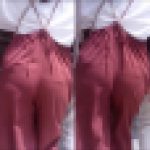 食い込みっ娘＊目に焼き付く際どいV字ライン?紐で吊り上げたワイドパンツの尻に興奮?若い子のエロ尻追跡