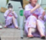 バレちゃった・・・パンティ見せてくれる浴衣娘　ニッコニコで草　通常カメラ版