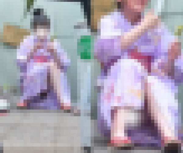 バレちゃった・・・パンティ見せてくれる浴衣娘　ニッコニコで草　通常カメラ版