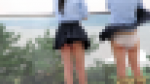 風の強い日に2人組制服娘を写撃