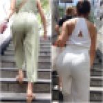 【2名・無防備なパンツドレス着衣尻】