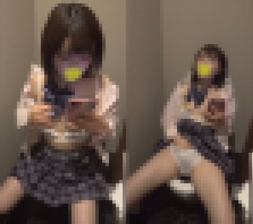 デパートのトイレでこっそりオナニーしちゃうJK66