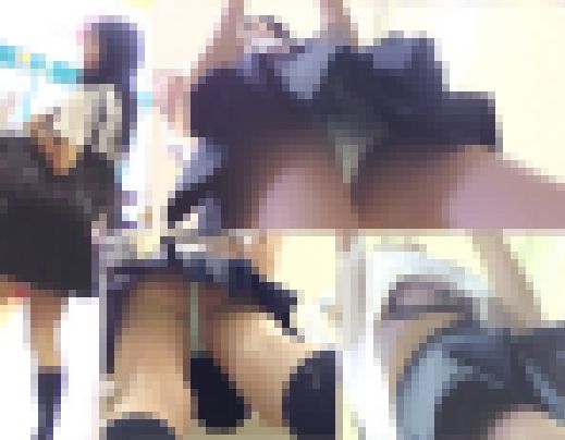 黒髪ロリ系美少女の可愛いパンツとセーラー服の隙間からのブラが丸見え！食い込み直す時の尻肉の揺れまで捉えました！白猫作品vol,0