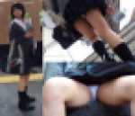 周囲の視線を気にしない今時女子の乱れる車内モラル。大開脚でパンツ丸出しでさらに…