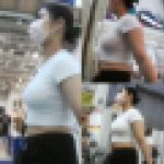 パッチリ二重が可愛い白Tブラトップ乳