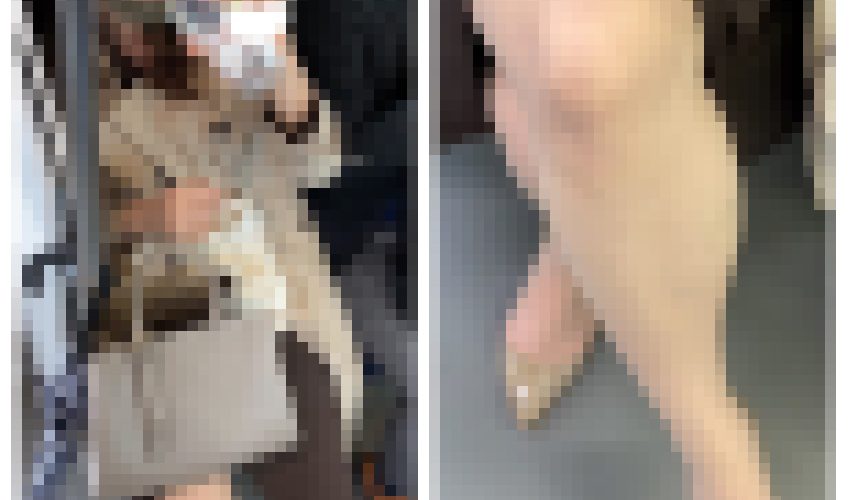 脚を組む美人お姉さんのエロ過ぎる真上からのパンスト美脚498