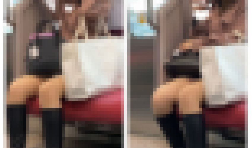 美人お姉さんのエロ過ぎる対面パンスト美脚522