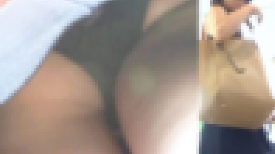 [★顔出し]パンチラ盗撮 OLさん 黒パンツに超接近