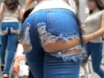 【フルHD 高画質】最先端のエロジーンズ！？さり気なくセクシーに履きこなす美人ギャルが凄い！！