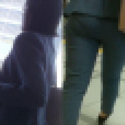 美＊パンティーライン通信＊グレーパンツスーツのスレンダーOL編