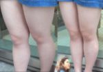 生脚シリーズ№6 丁度いいムッチリ短パン生足！専門学校生を接写したよ！
