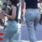 美＊パンティーライン通信＊左右にユラユラ誘惑する巨尻から目が離せないショートヘアーの清楚系OL編