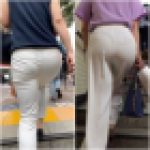 【2名・高級感ある白パンツ着衣尻】