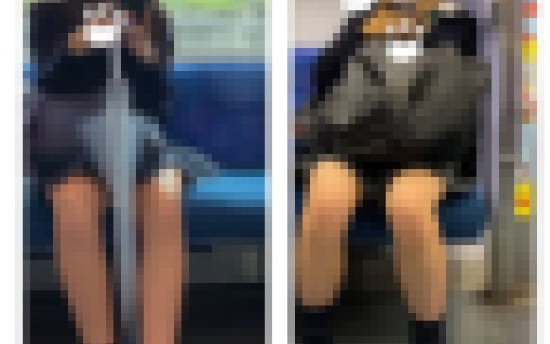 2名のJK風制服S級美女の対面エロ過ぎるミニスカ生脚291