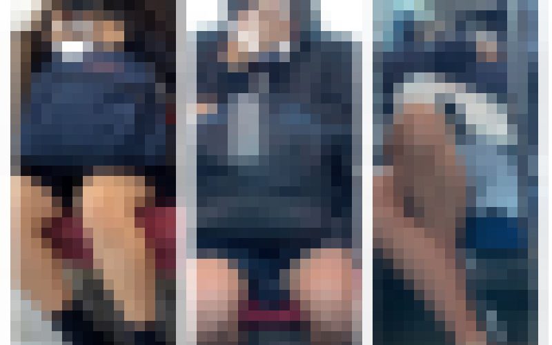 3名のJK風制服美女の対面立ちエロ過ぎるミニスカ生脚295
