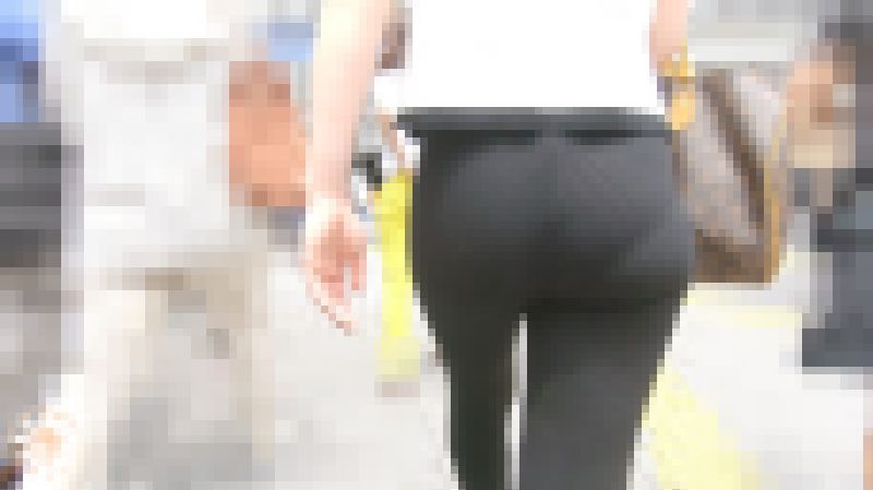 【新機材】【4K高画質】 黒リブパンツ 豊満なお尻とライン