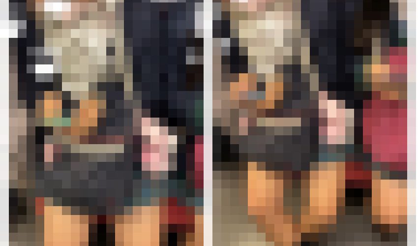 ２名のJK風制服美女の真上からのエロ過ぎるミニスカ生脚325