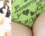 [★新作][★顔出し]パンチラ盗撮 美人モデル系ギャル 黄緑色の柄パンツを超接近撮影