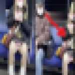 赤チェ　おっさんガン見されるJK 正面P 電車対面の特等席からガン見