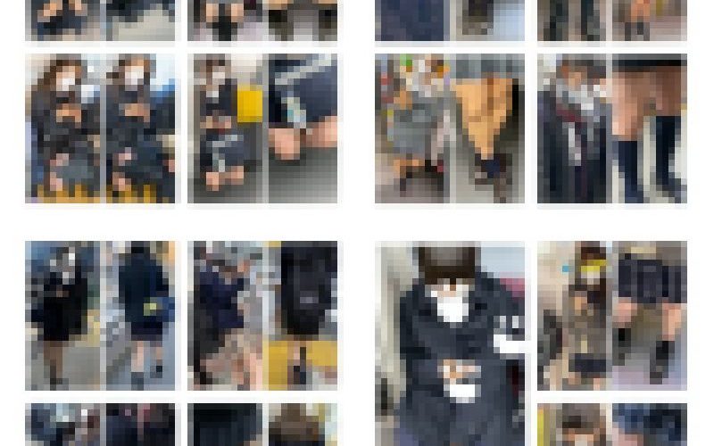 総勢15名のJK風制服美女のエロ過ぎるミニスカ立ち脚、真上からの美脚357