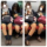 2人組みのJK風制服美女の対面エロ過ぎるミニスカ生脚359