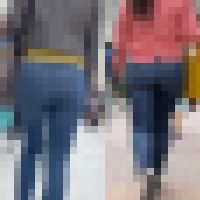 【通スピ＆スロー】二人のデニムお尻様！大きめと小さめ、どちらも魅力的！