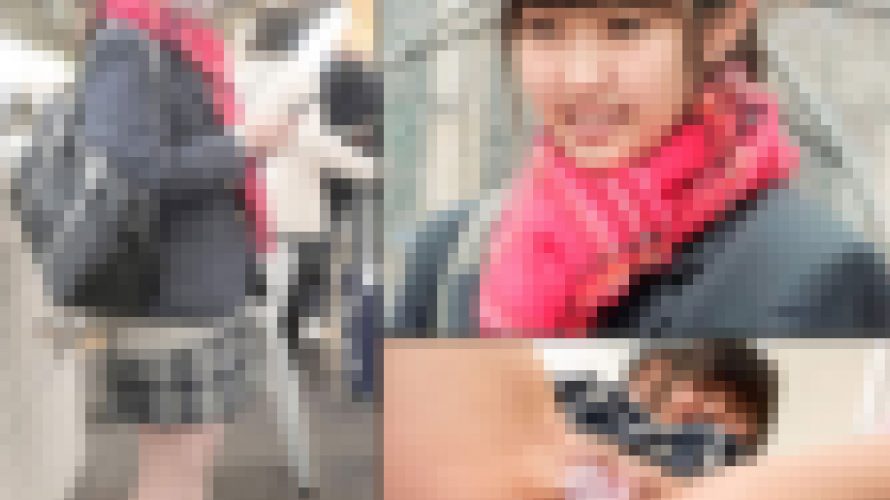 【電車痴漢 #15】《ポニーテール■リ女子●生》大量潮吹きパ●パン■リまんこを種付け集団囲い込み中出しで堕とす！