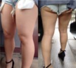 お尻も股間も丸出し…ど変態JDの卑猥すぎる下半身を接写漬け?