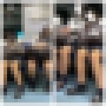 うたた寝する仲良しJK風制服美女の対面エロ過ぎるミニスカ生脚408