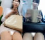 (電車対面）(顔出し)タイトミニワンピをお召になって…綺麗なパンストをむき出しにしちゃう…2人の美人OLお姉さんを観察してみまし